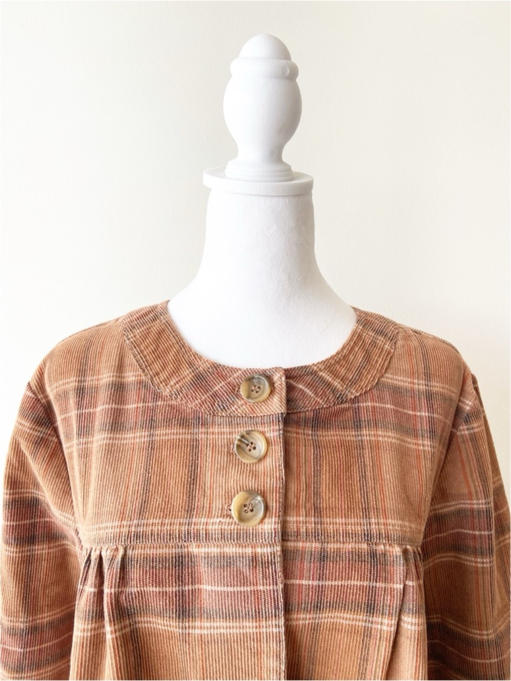 Christopher & Banks Plaid Brown Blouse - Picture 4 of 6
